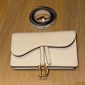 Christian Dior Elegant Cream Designer Women's Belt Bag